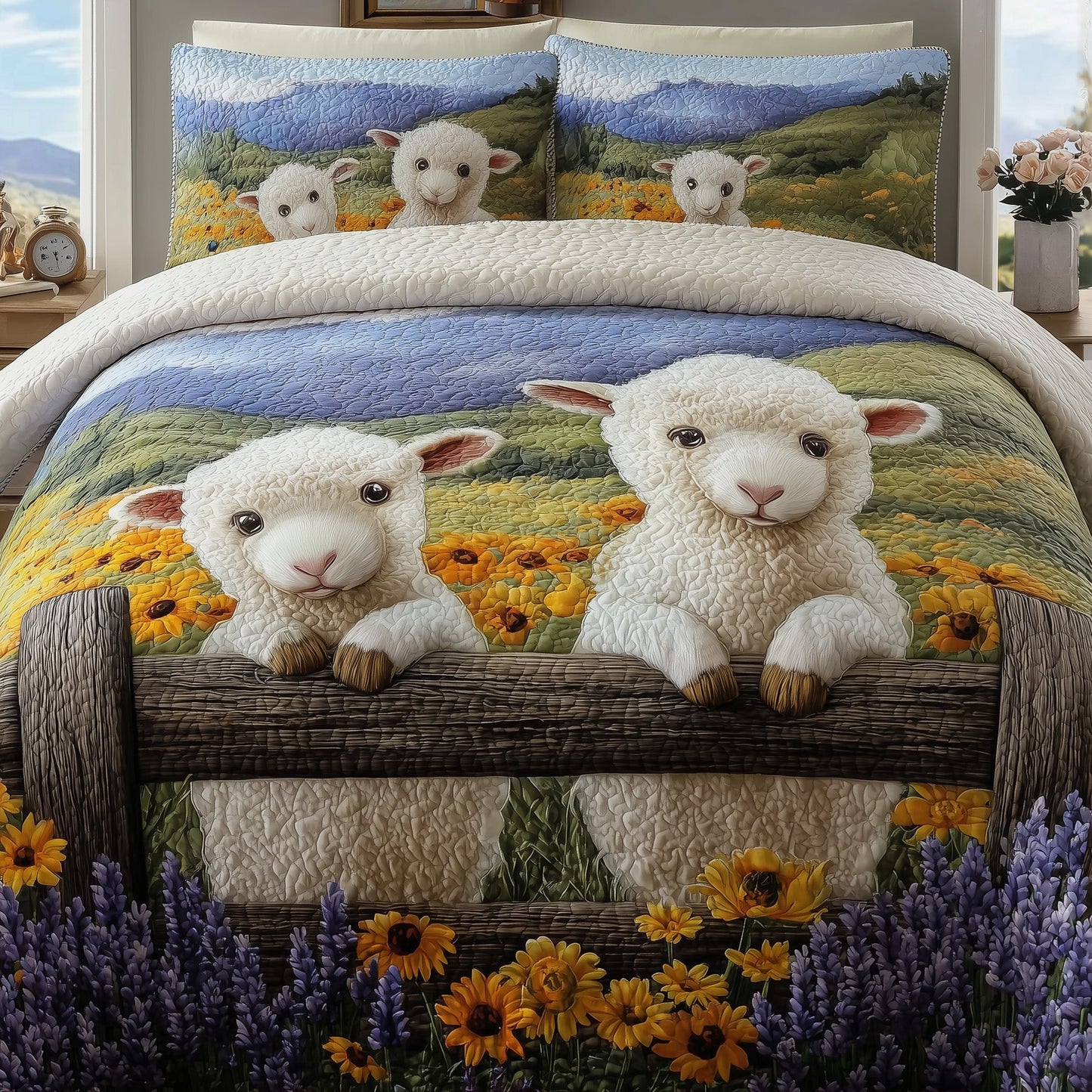 Sheep Serenity 3-Piece Quilted Bedding Set GFTOHD8977