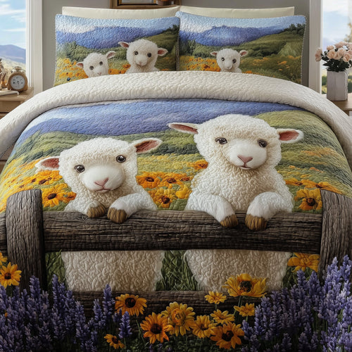 Sheep Serenity 3-Piece Quilted Bedding Set GFTOHD8977