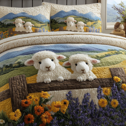 Sheep Serenity 3-Piece Quilted Bedding Set GFTOHD8978