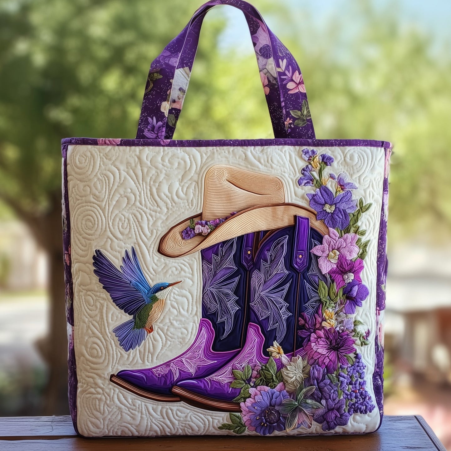 Cowboy Boots Quilted Tote Bag GFTOHD8999