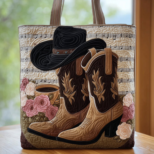 Cowboy Boots Quilted Tote Bag GFTOHD9004