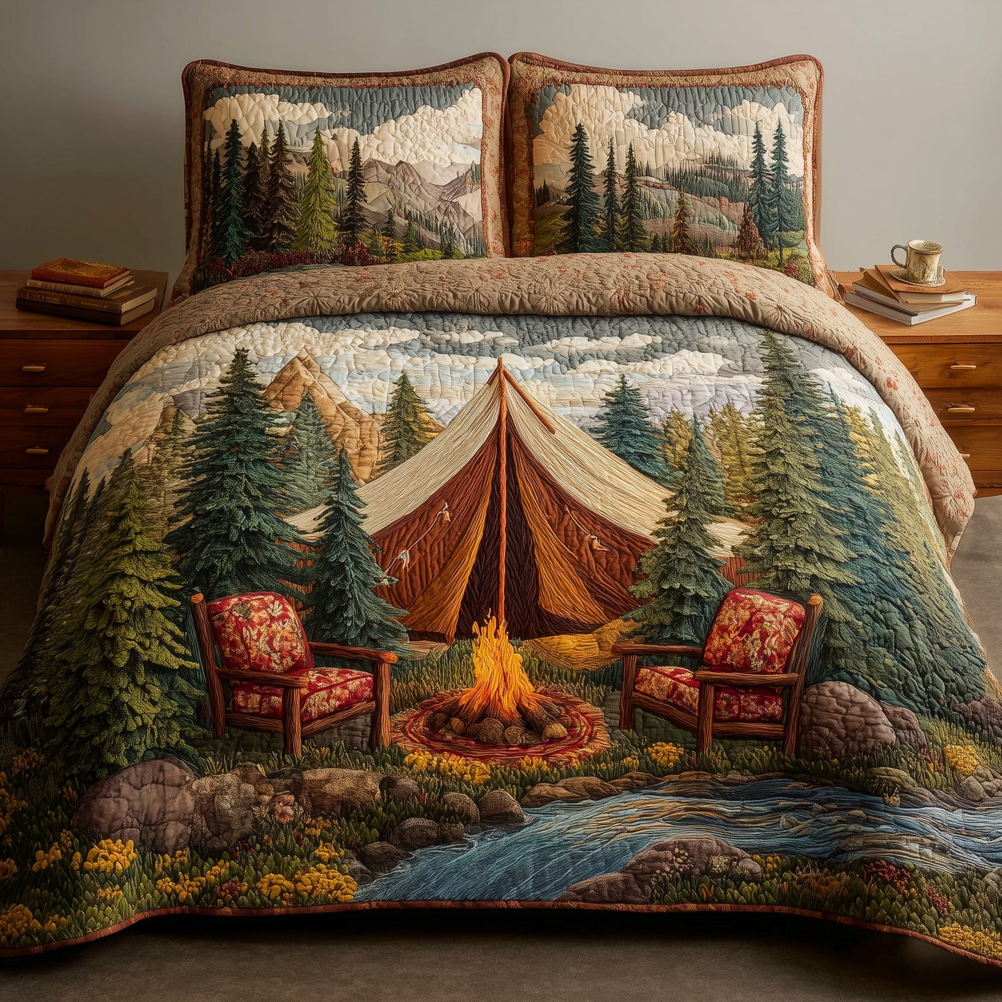 Camp Life 3-Piece Quilted Bedding Set GFTOHD9021