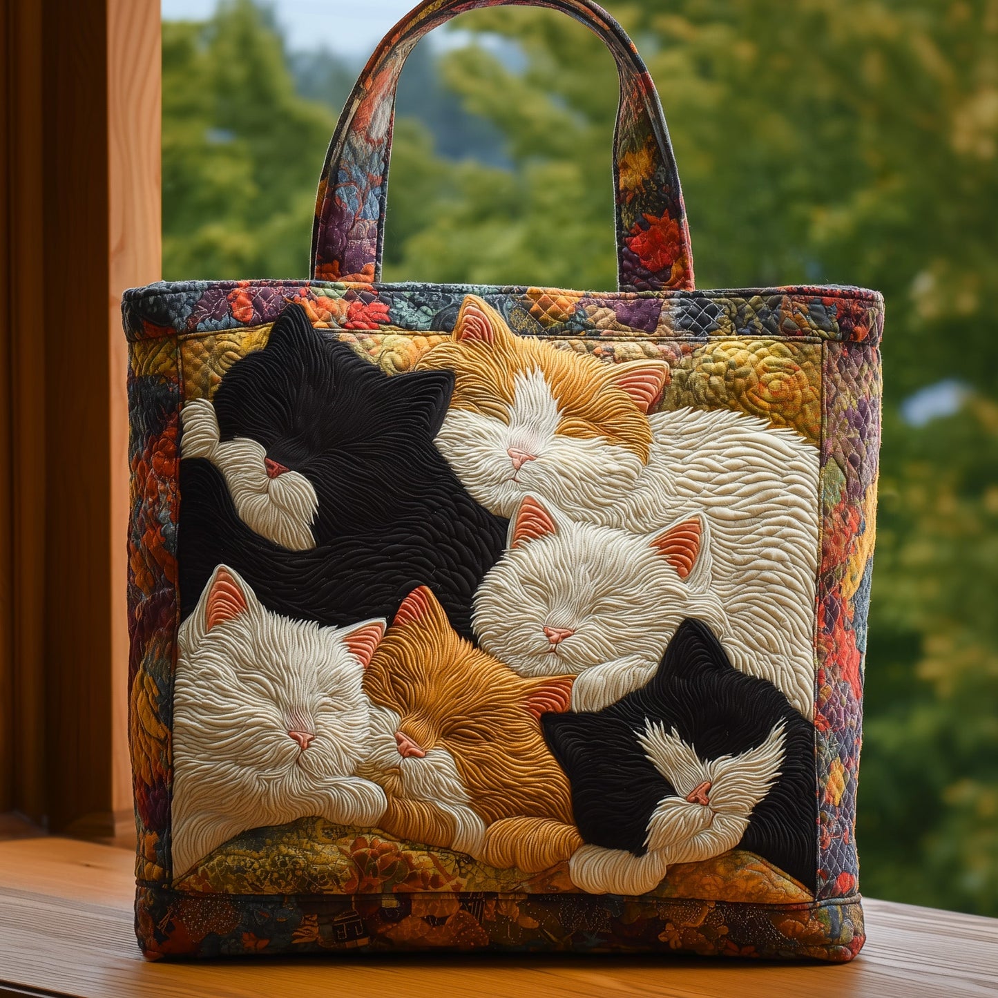 Cat Nap Quilted Tote Bag GFTOHD9048