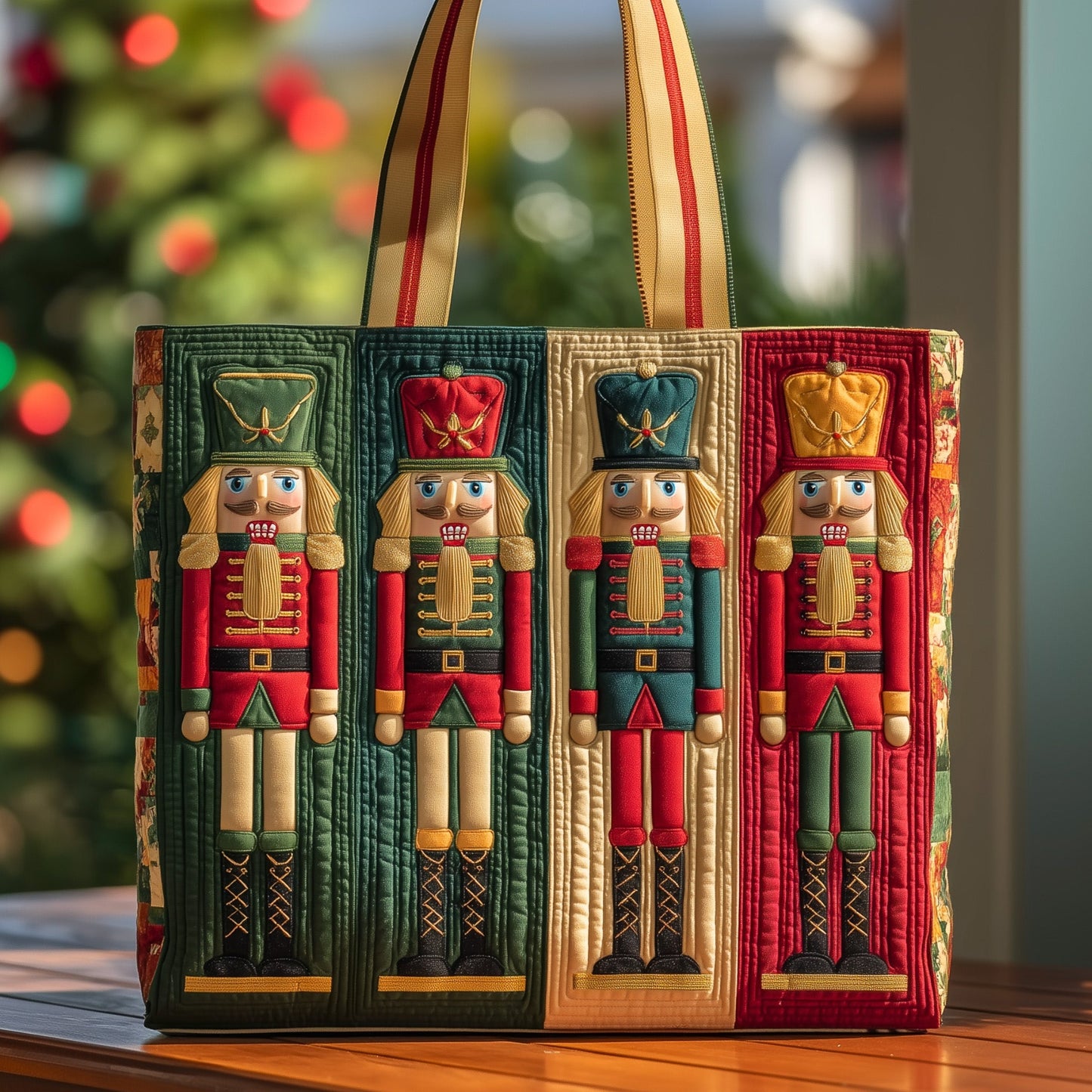 Festive Nutcracker Quilted Tote Bag GFTOHD9073