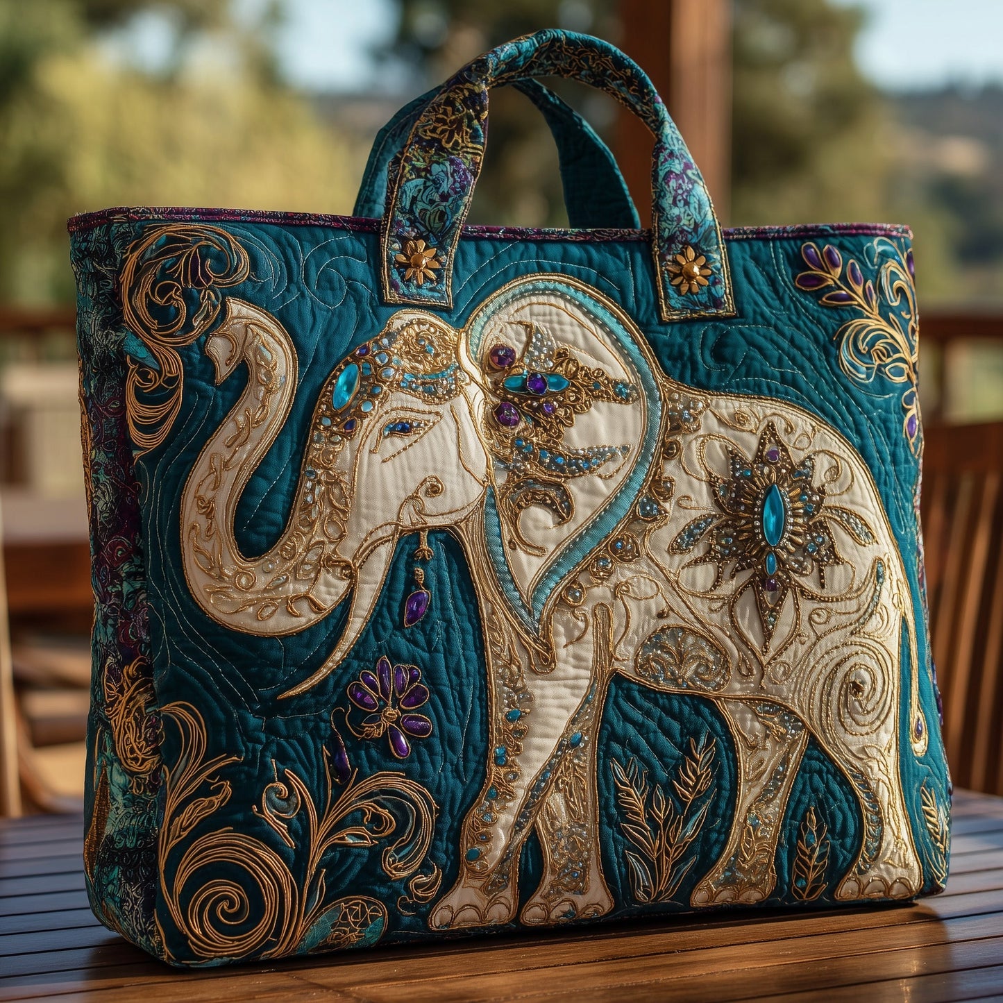 Majestic Elephant Quilted Tote Bag GFTOHD9140