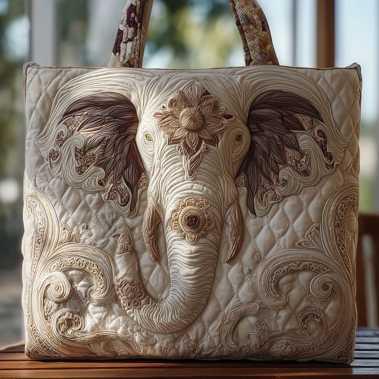 Majestic Elephant Quilted Tote Bag GFTOHD9145