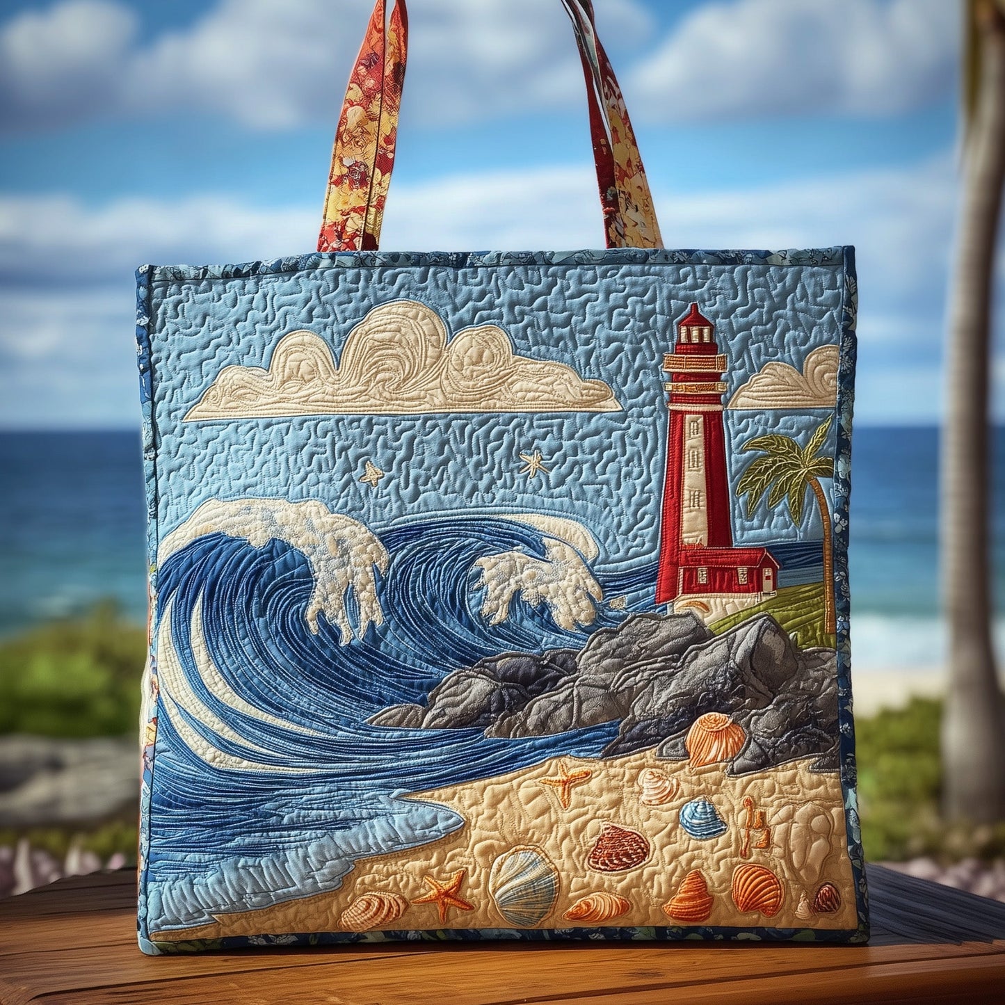 Nautical Lighthouse Quilted Tote Bag GFTOHD9228