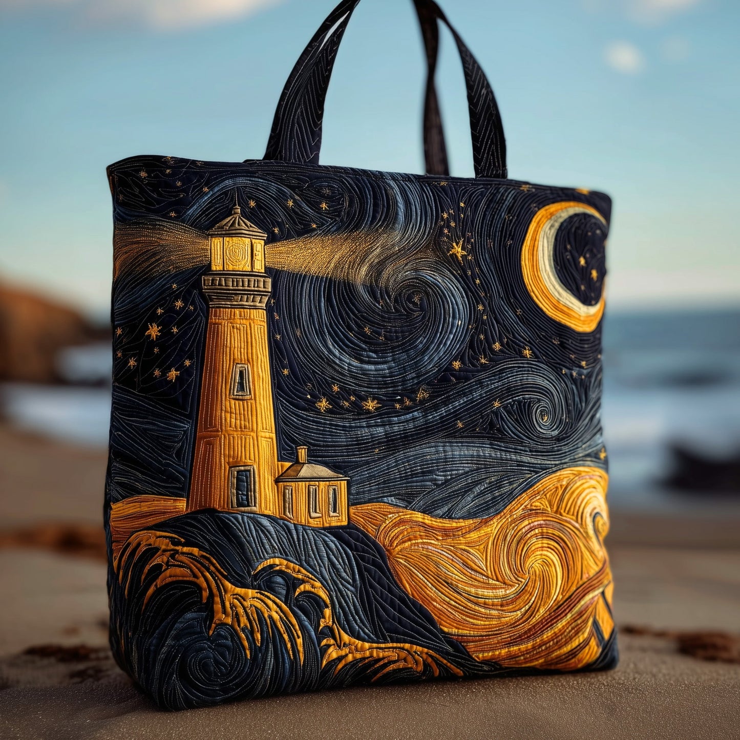 Nautical Lighthouse Quilted Tote Bag GFTOHD9230