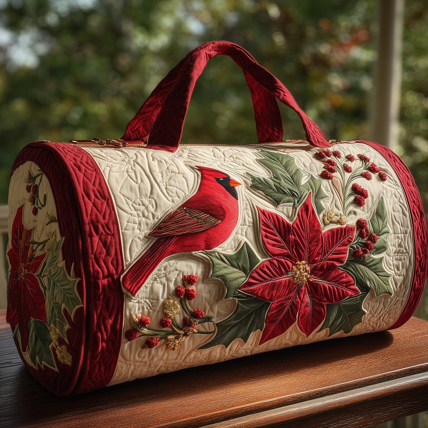 Festive Cardinal Quilt Duffle Bag GFTOHD9259