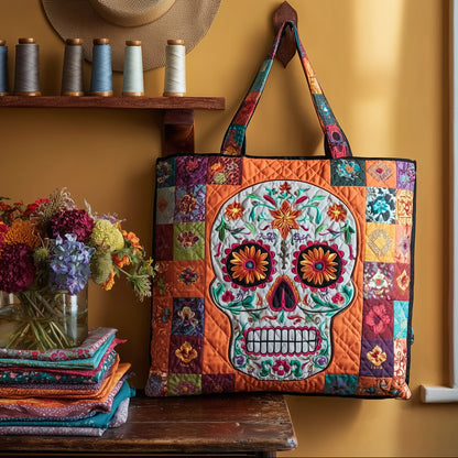 Sugar Skull Quilted Tote Bag GFTOHD9324