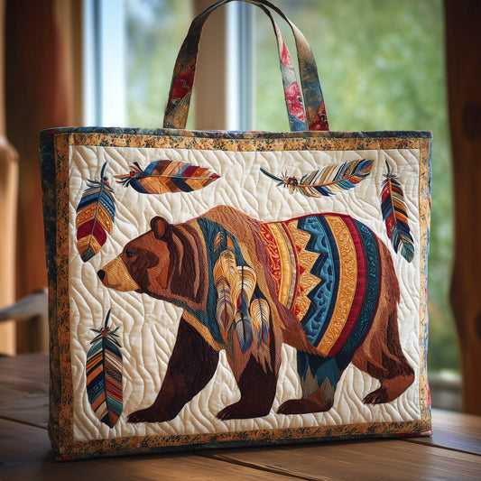 Native Bear Quilted Tote Bag GFTOHD9375