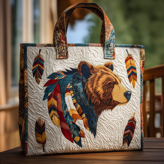 Native Bear Quilted Tote Bag GFTOHD9376