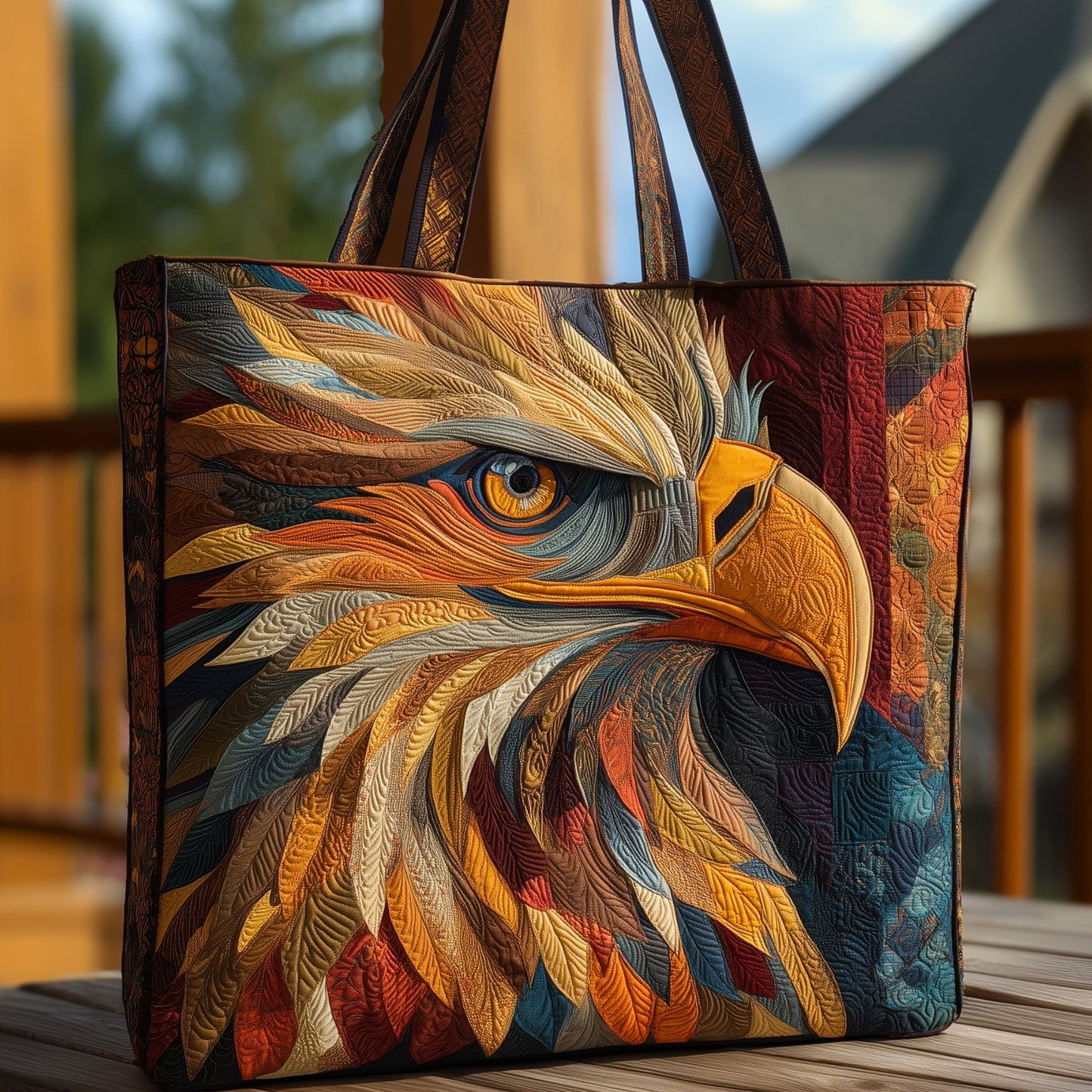 Native Eagle Quilted Tote Bag GFTOHD9380