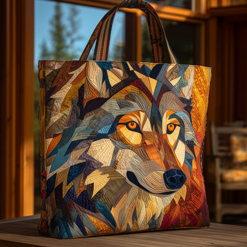 Native Wolf Quilted Tote Bag GFTOHD9388