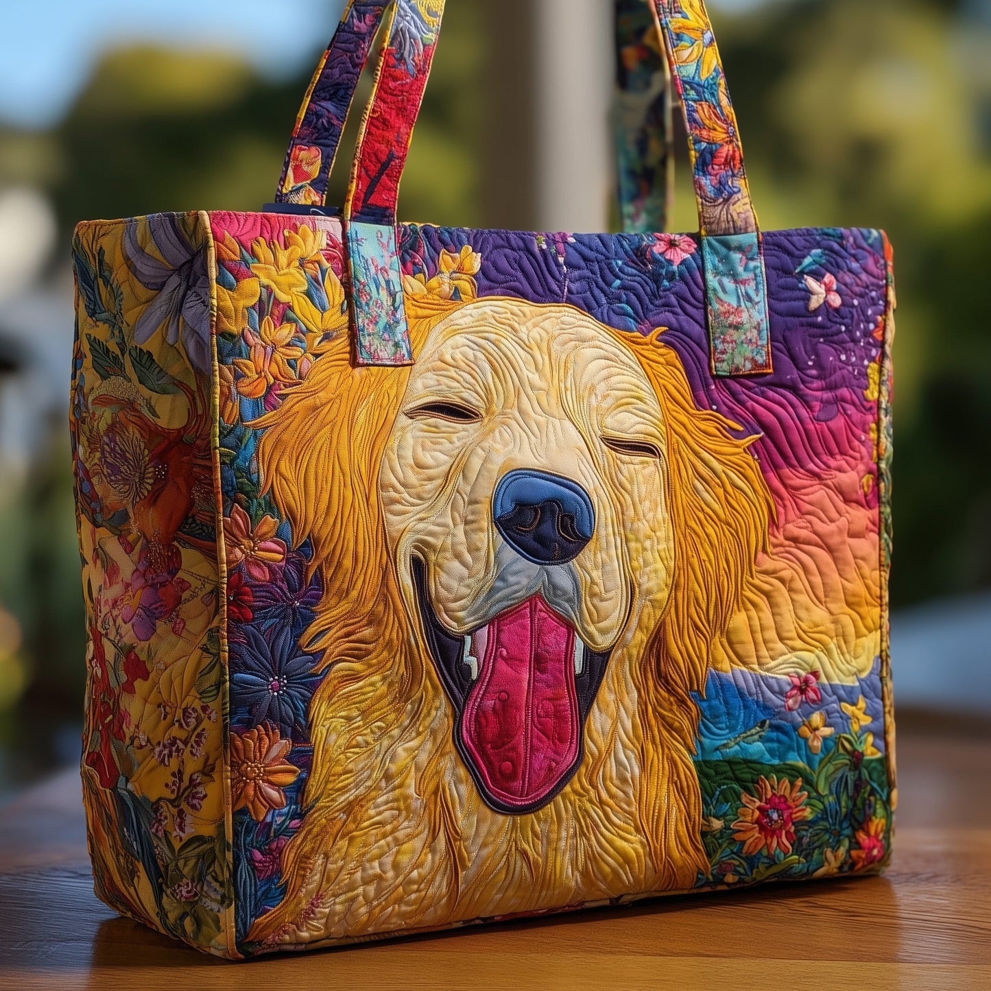 Golden Retriever Quilted Tote Bag GFTOHD9392