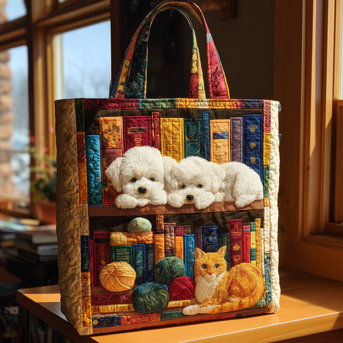 Bichon Heaven Quilted Tote Bag GFTOHD9422