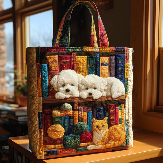 Bichon Heaven Quilted Tote Bag GFTOHD9422