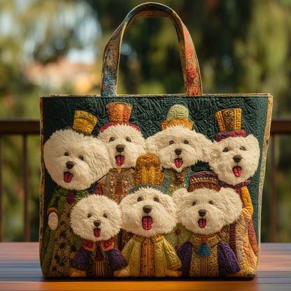 Bichon Heaven Quilted Tote Bag GFTOHD9424