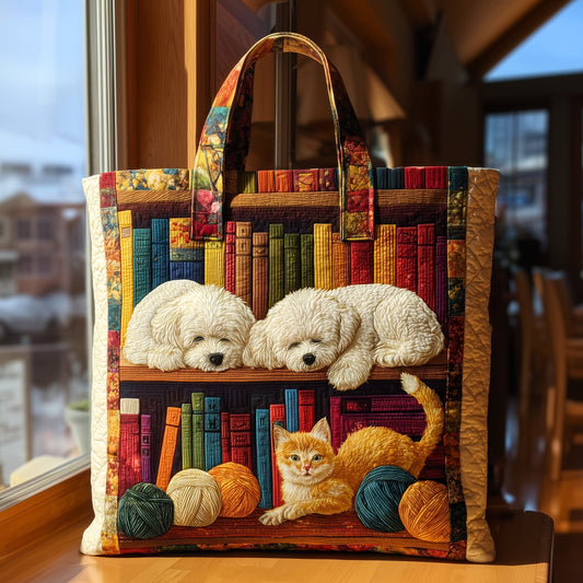 Bichon Heaven Quilted Tote Bag GFTOHD9427