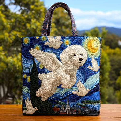 Bichon Heaven Quilted Tote Bag GFTOHD9429
