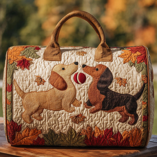 Autumn Dachshund Quilt Duffle Bag GFTOHD9485