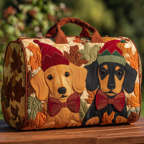 Autumn Dachshund Quilt Duffle Bag GFTOHD9486