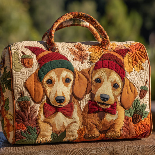 Autumn Dachshund Quilt Duffle Bag GFTOHD9487