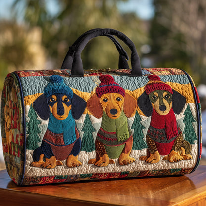 Winter Dachshund Quilt Duffle Bag GFTOHD9488
