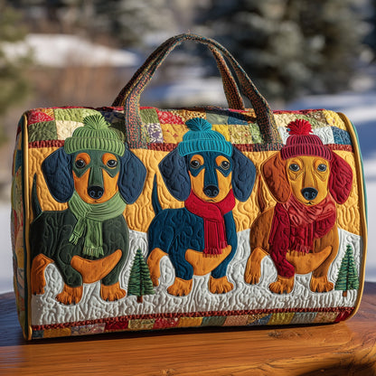 Winter Dachshund Quilt Duffle Bag GFTOHD9489