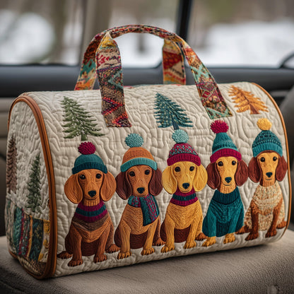 Winter Dachshund Quilt Duffle Bag GFTOHD9493