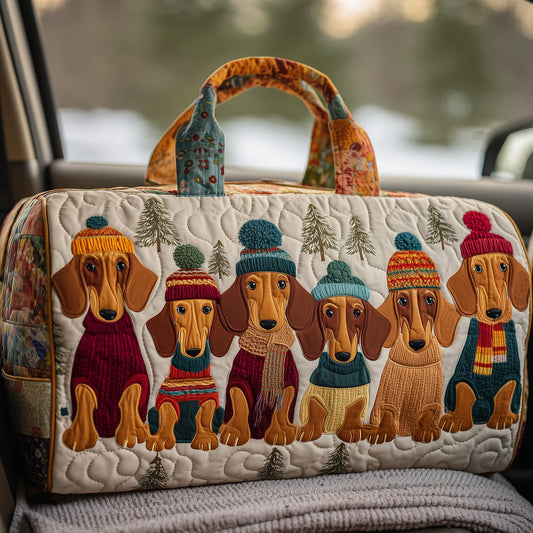 Winter Dachshund Quilt Duffle Bag GFTOHD9494