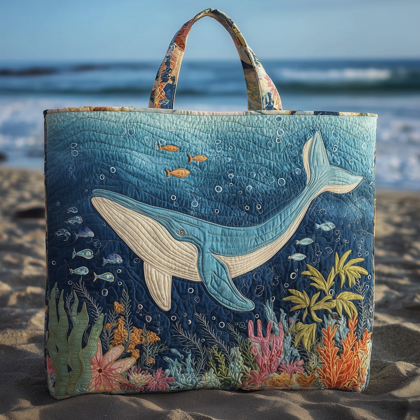 Majestic Whale Quilted Tote Bag GFTOHD9501