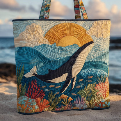 Majestic Whale Quilted Tote Bag GFTOHD9503