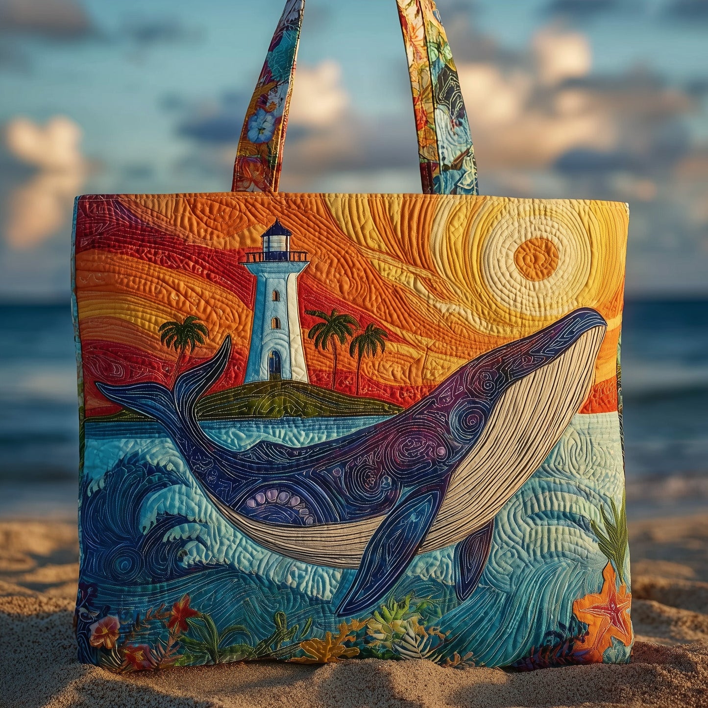 Majestic Whale Quilted Tote Bag GFTOHD9508