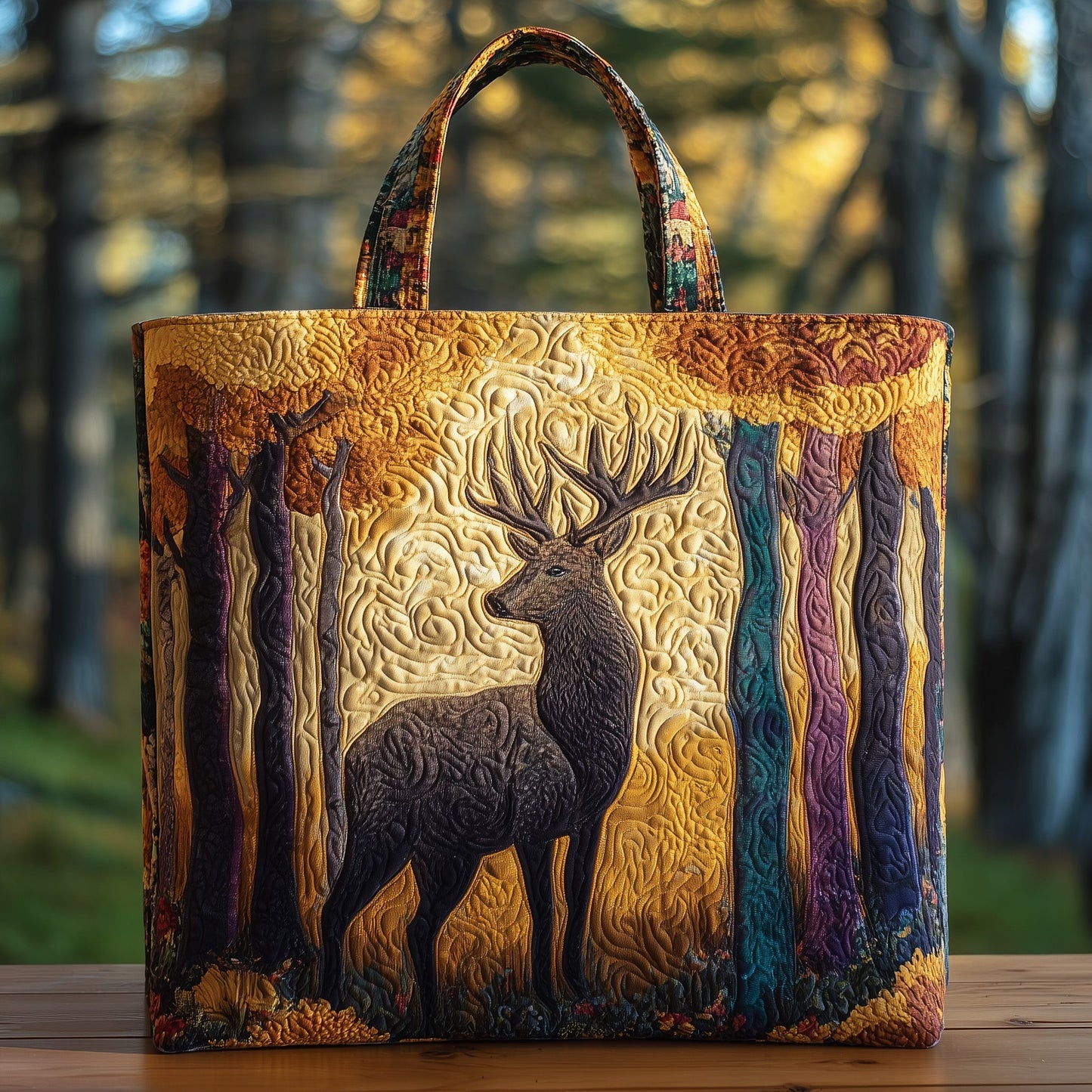 Deer Serenity Quilted Tote Bag GFTOHD9543
