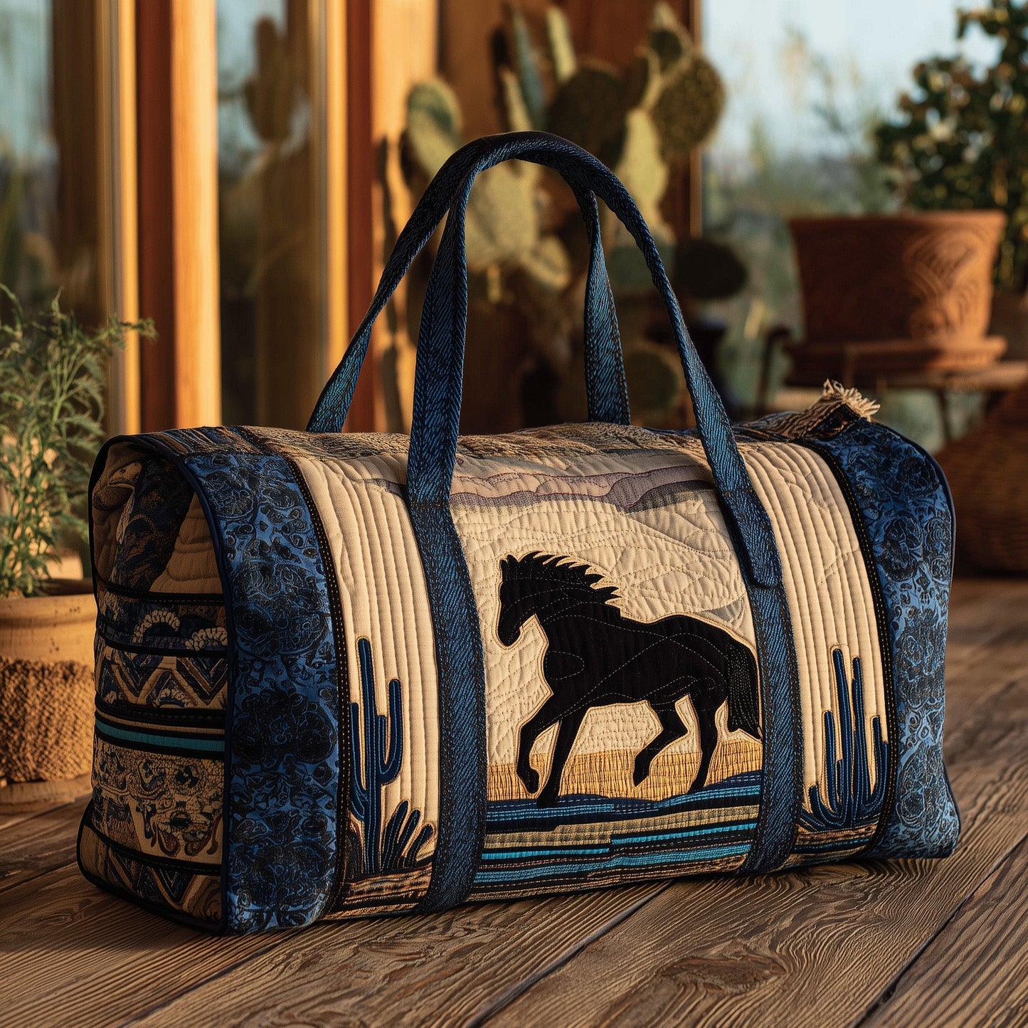Majestic Desert Horse Quilted Duffle Bag GFTOHD9559