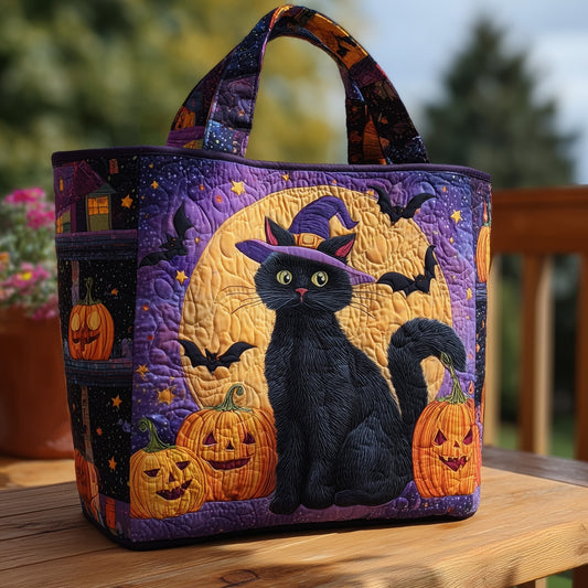 Halloween Feline Quilted Tote Bag GFTOHD9582