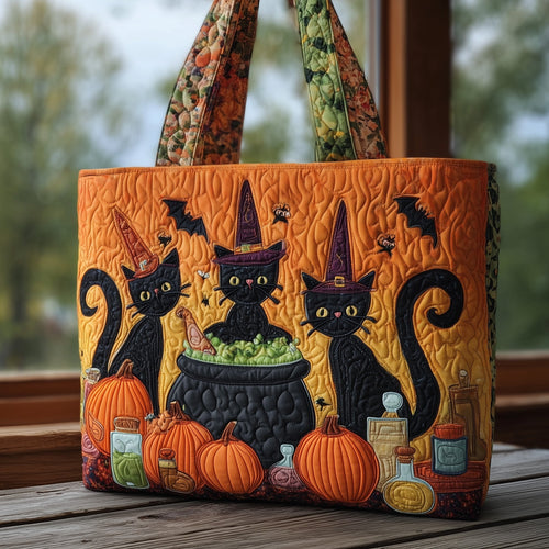 Halloween Feline Quilted Tote Bag GFTOHD9583
