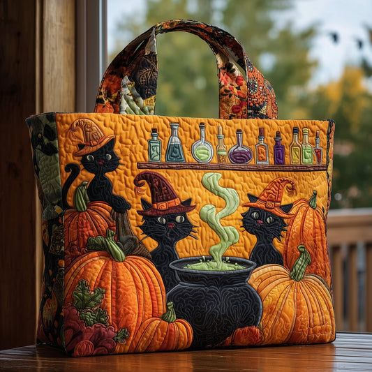 Halloween Feline Quilted Tote Bag GFTOHD9584