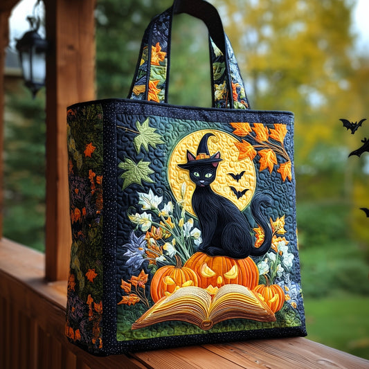 Halloween Feline Quilted Tote Bag GFTOHD9585