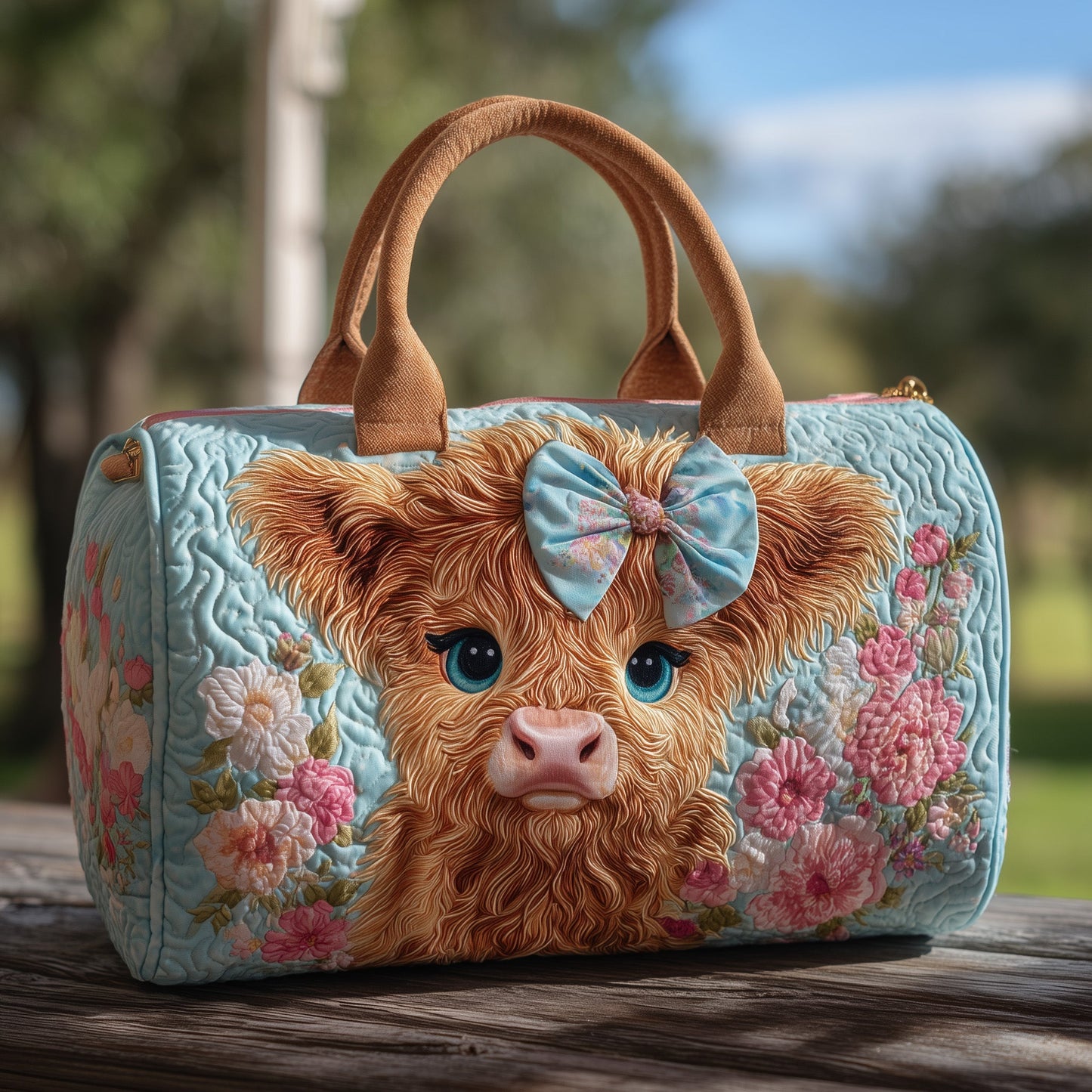 Highland Cow Quilted Duffle Bag GFTOHD9592