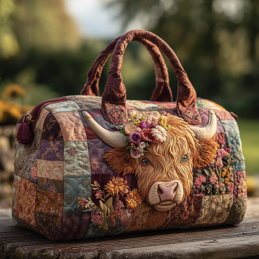 Highland Cow Quilted Duffle Bag GFTOHD9594