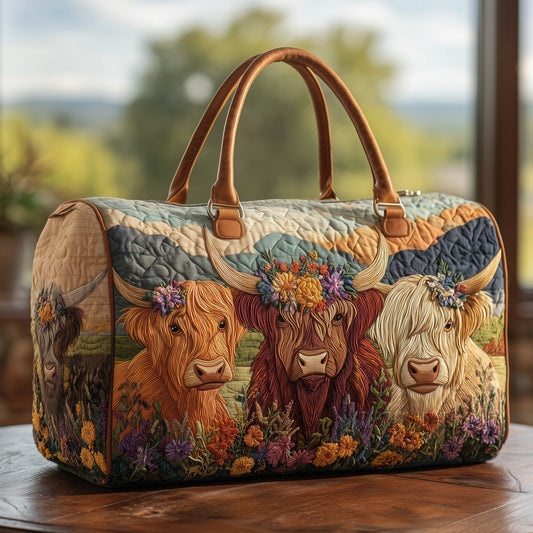 Highland Cow Quilted Duffle Bag GFTOHD9597