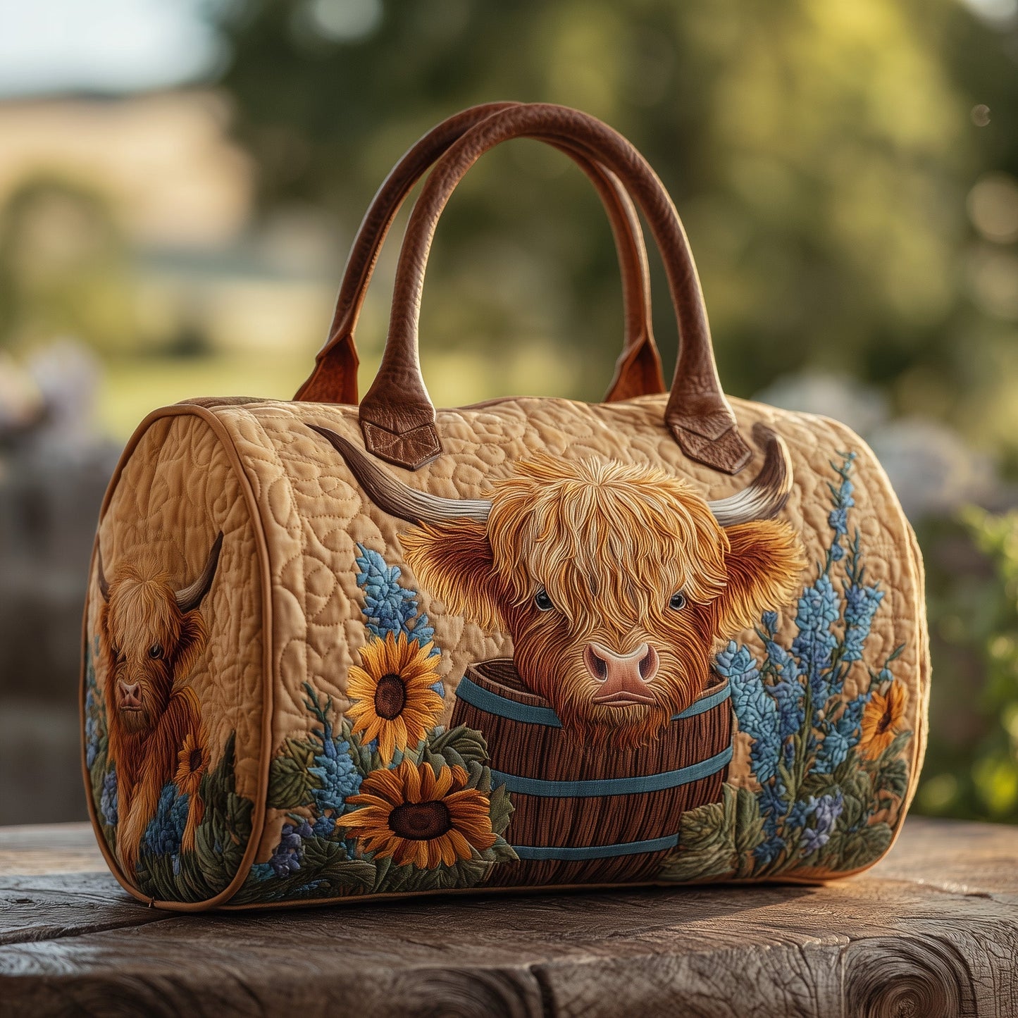 Highland Cow Quilted Duffle Bag GFTOHD9602