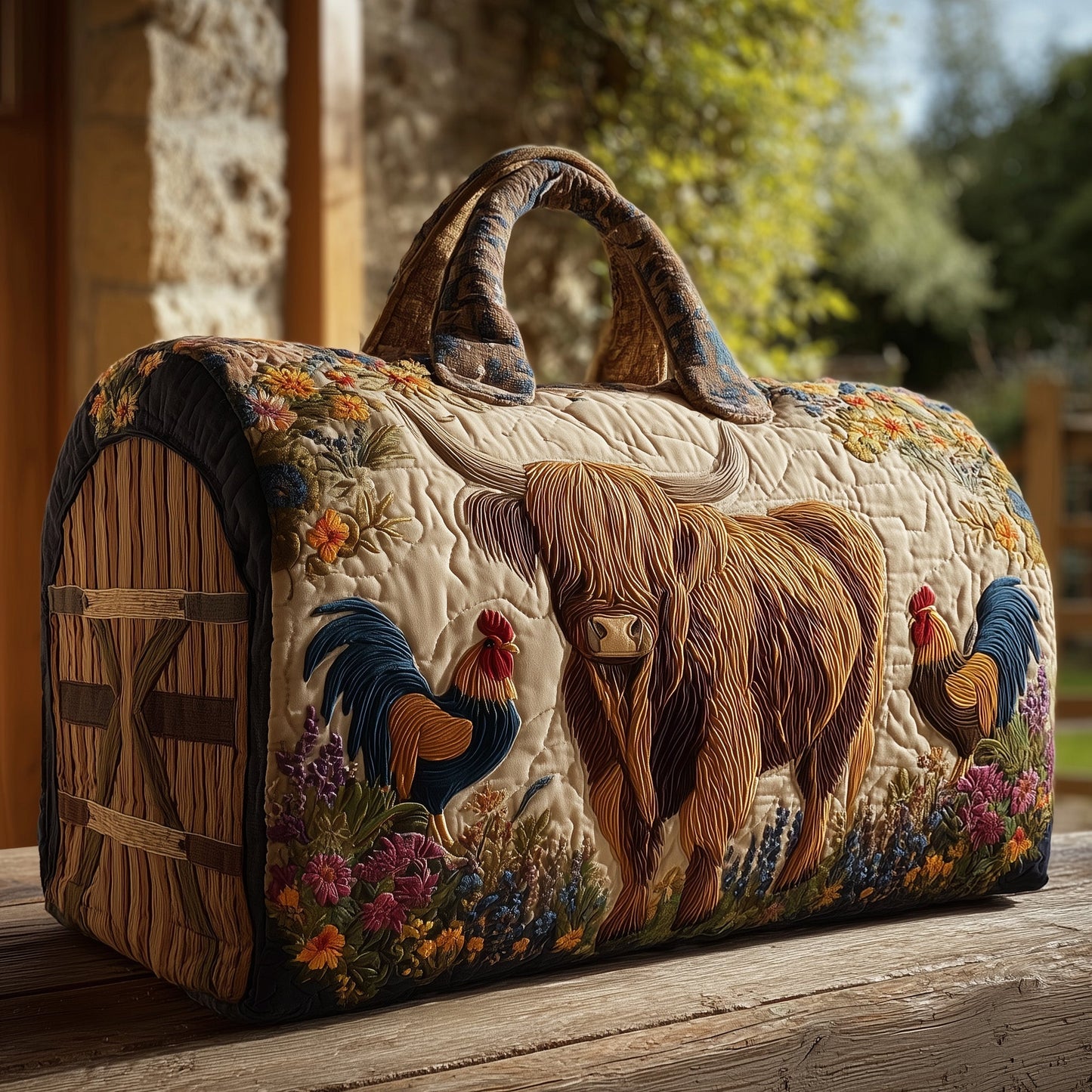 Highland Cow Quilted Duffle Bag GFTOHD9603