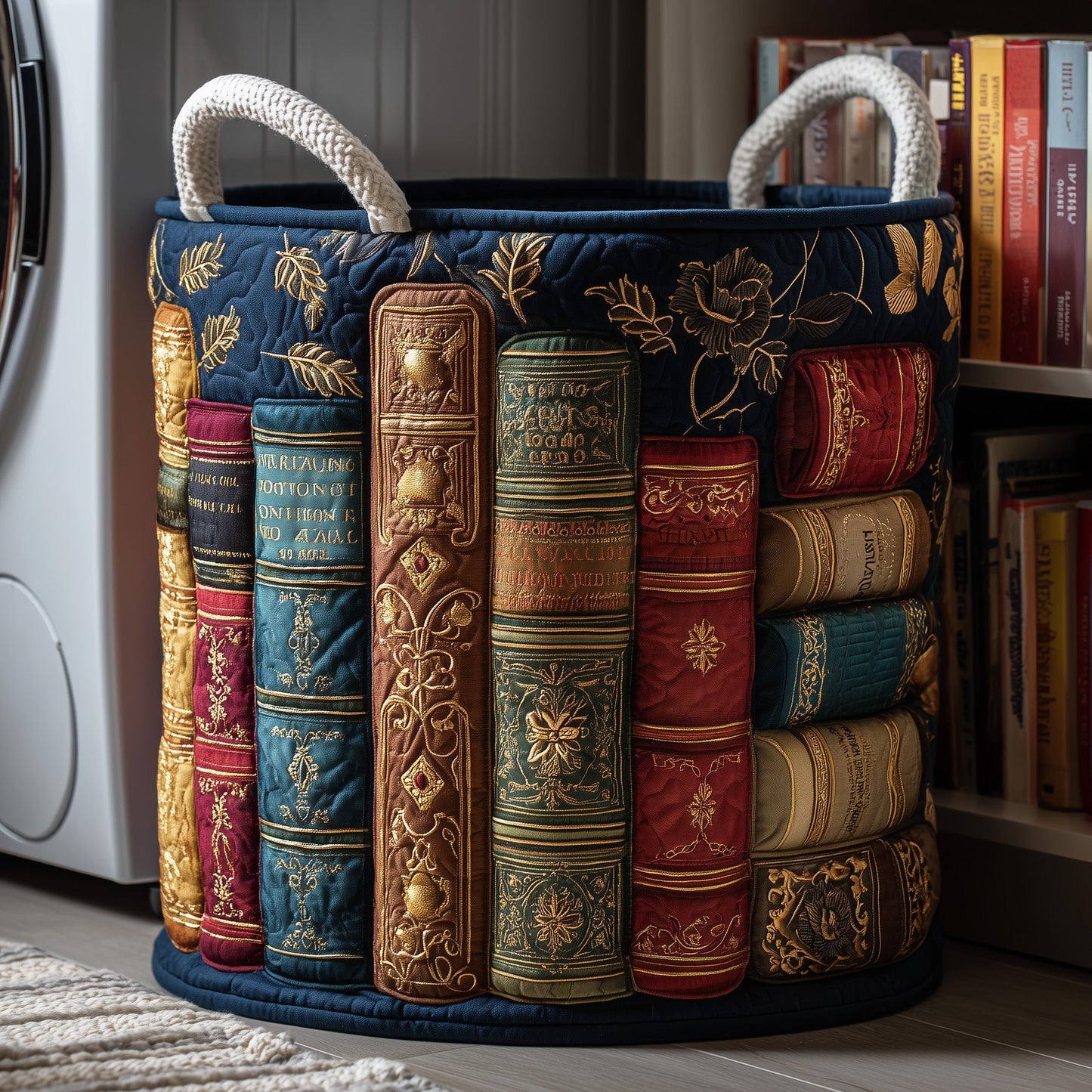 Bookish Quilted Laundry Basket GFTOHD9618