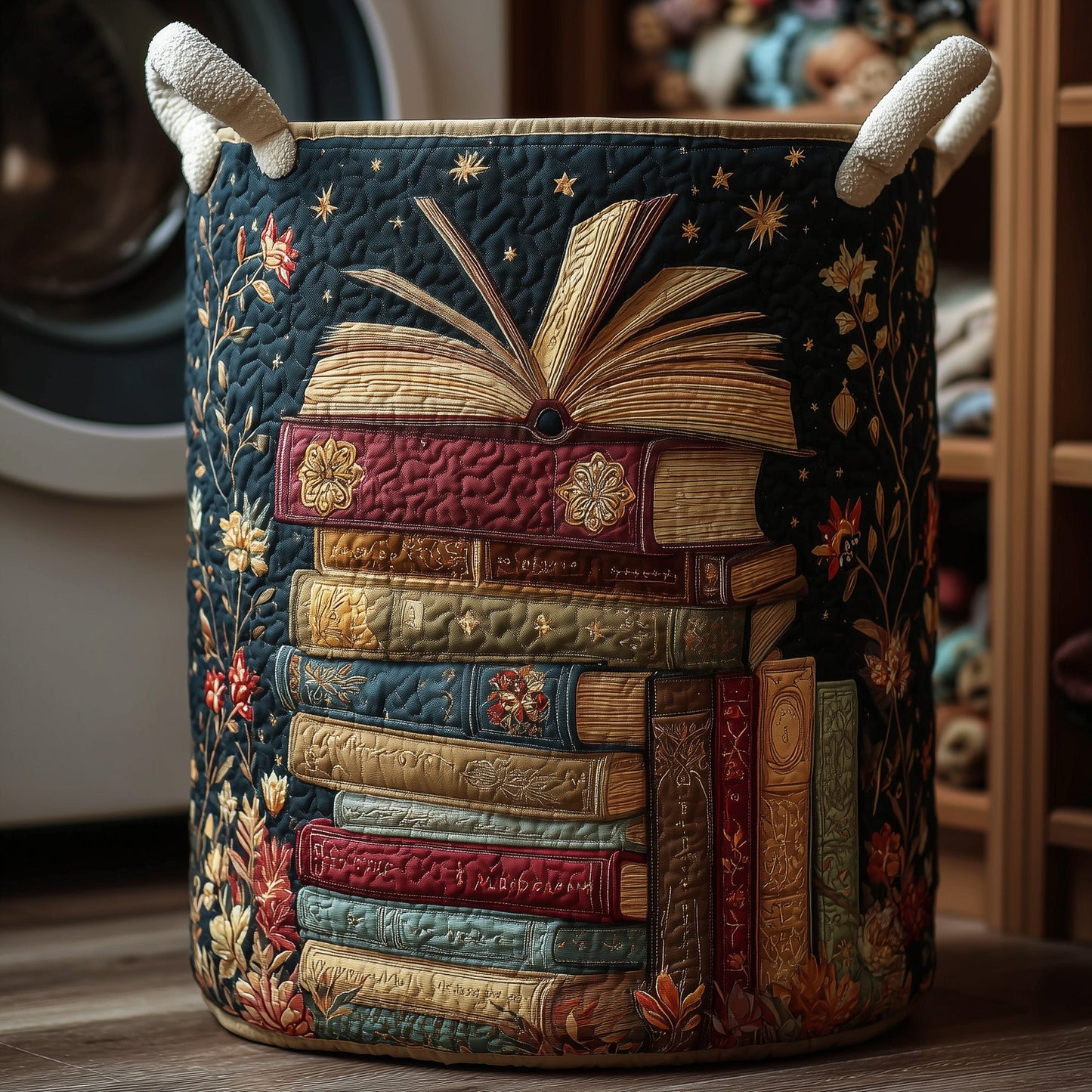 Bookish Quilted Laundry Basket GFTOHD9624