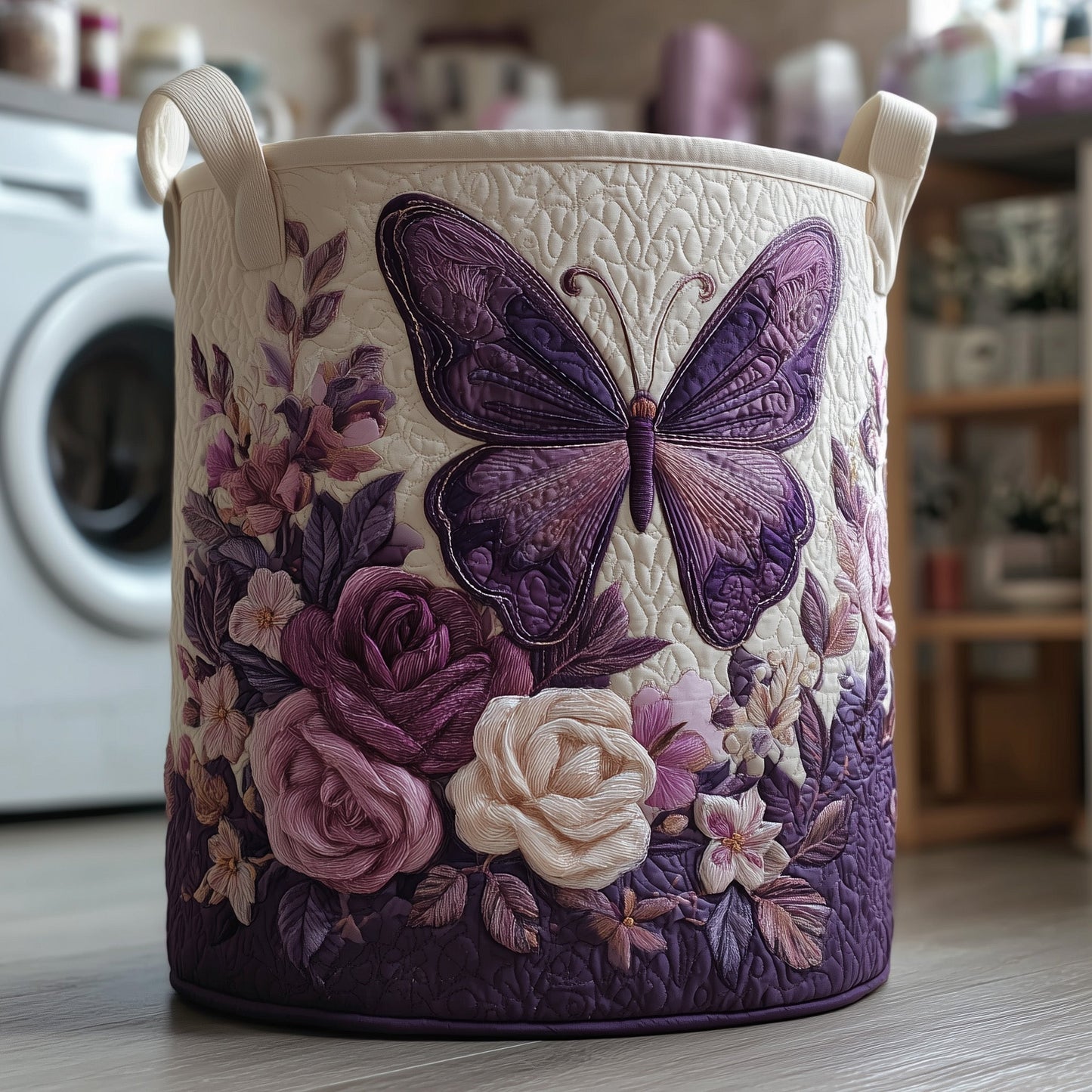 Butterfly Heaven Quilted Laundry Basket GFTOHD9692