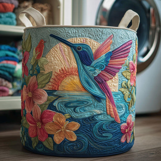 Hummingbird Heaven Quilted Laundry Basket GFTOHD9698
