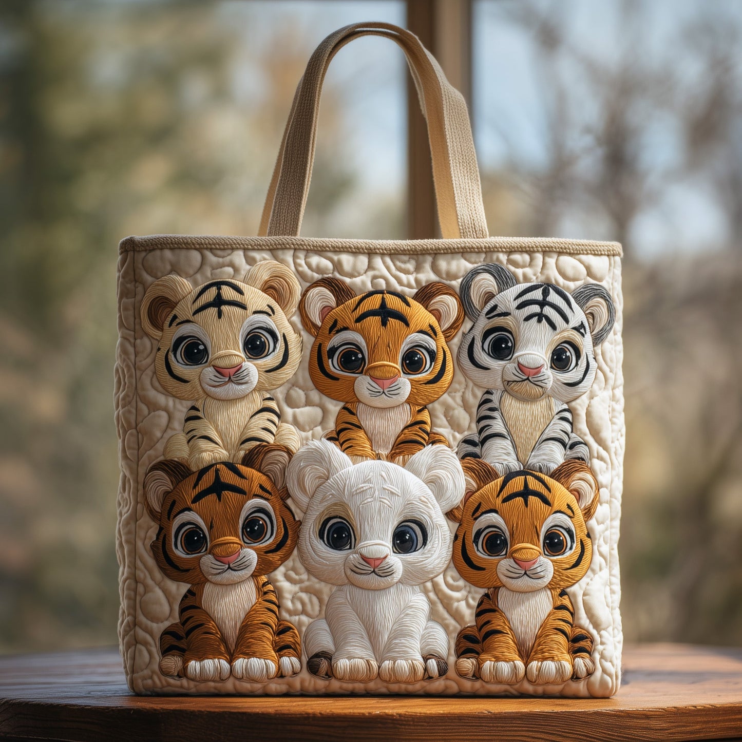 Baby Tiger Quilted Tote Bag GFTOHD9713